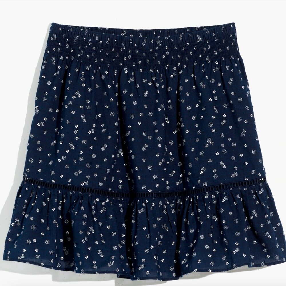 Smock-Waist Ruffle Mini Skirt in Bandana Flower